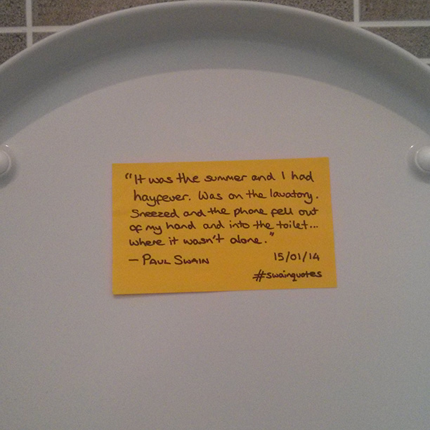 Swain on toilet hygiene